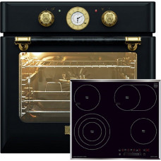 Kaiser oven set EH 6432 BE + KCT 6715 F, retro built-in electric oven, 10 functions + glass ceramic hob 60 cm