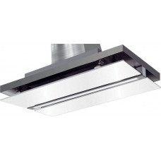Kaiser ceiling hood EA 1047 W, extractor hood 110cm, white glass stainless steel, 1250m³/h