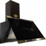 Kaiser wall hood AT 9445 AD ECO/3, extractor hood 90 cm, black glass, metal strips •Antique Gold•, 1250 m³/h