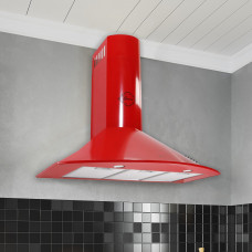 GURARI GCH C 046 RD 9 cappa a parete cappa cucina 90 cm rosso 1000m³/h
