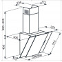 GURARI GCH S 171 90 BL PRIME Kopffreihauben Dunstabzugshaube 90 cm Schwarzglas 1000 m³/h