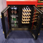 Frigo per vino Kaiser K 64800 AD, per 20 bottiglie standard da 0,75 l ciascuna, frigorifero per vino retrò, 63 lattine di birra
