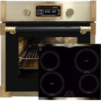 Ensemble four Kaiser EH 6427 AD + KCT 6395 IEm, four encastrable rétro pyrolyse 73L + plaque à induction, 60 cm