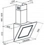 GURARI GCH S 155 Bl 60 Prime Kopffreihauben Dunstabzugshaube 60 cm Schwarzglas 1000 m³/h