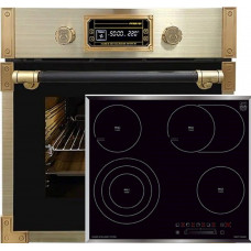 Kaiser oven set EH 6427 AD + KCT 6715 F, retro pyrolysis built-in oven 73L + glass ceramic hob 60 cm