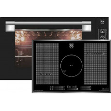 Kaiser oven set EH 9309 + KCT 777 FI, built-in oven 90 cm 105L black glass + induction hob 77 cm