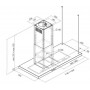 Cappa aspirante a isola GURARI GCH 793.R Diamond Eco BL, 116 cm, 850 m³/h, nera.