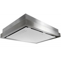 GURARI GCH C 343 IS 120 WH PRIME cappa cucina cappa soffitto 120 cm in acciaio inossidabile/design in vetro bianco 1000m³/ h 
