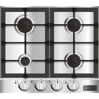  Kaiser KG 6357 Turbo piano cottura a gas in acciaio inox 60 cm 5 fuochi 3,8 KW WOK