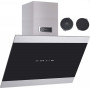 Kaiser AT 8435 Extractor bonnet wall bonnet 80 cm black glass stainless steel 1250 m³/h