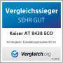 Kaiser Kopffreihaube AT 8438 F ECO , Kaiser Dunstabzugshaube, 80 cm, Schwarz Glas Edelstahl, 910 m³/h