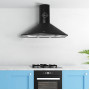 GURARI GCH C 046 BL 9Wall-mounted cooker bonnet 90 cm Black 1000m³/h